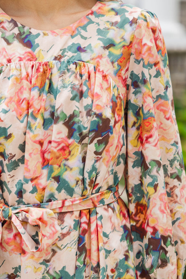 Turn The Corner Blush Floral Dress