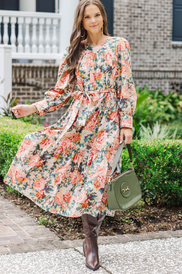 Turn The Corner Blush Floral Dress