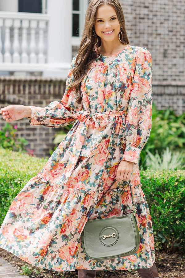 Turn The Corner Blush Floral Dress