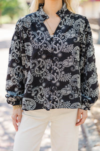 A Quiet Spark Black Eyelet Blouse
