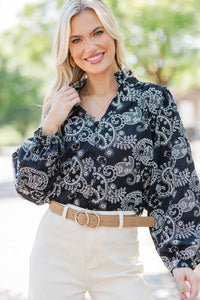 A Quiet Spark Black Eyelet Blouse