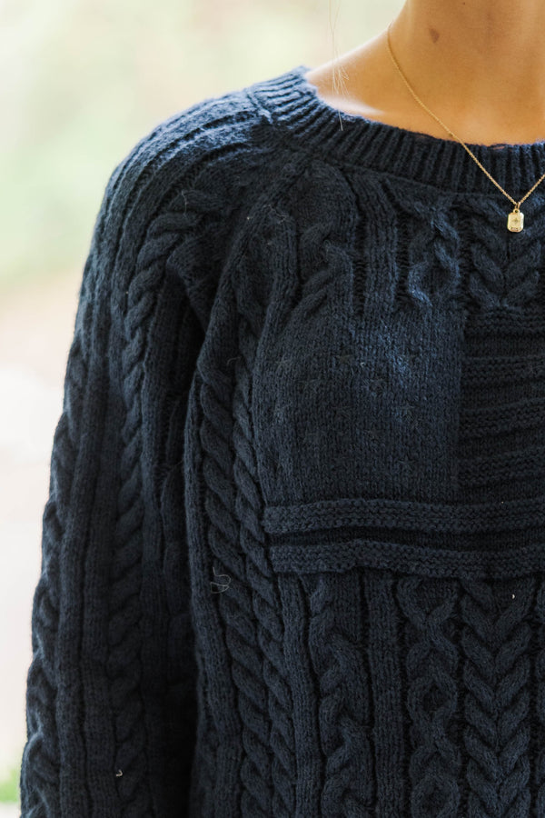 Chase The Feelings Navy Sweater