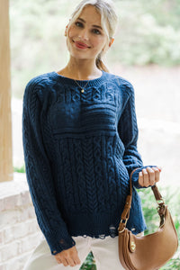 Chase The Feelings Navy Sweater