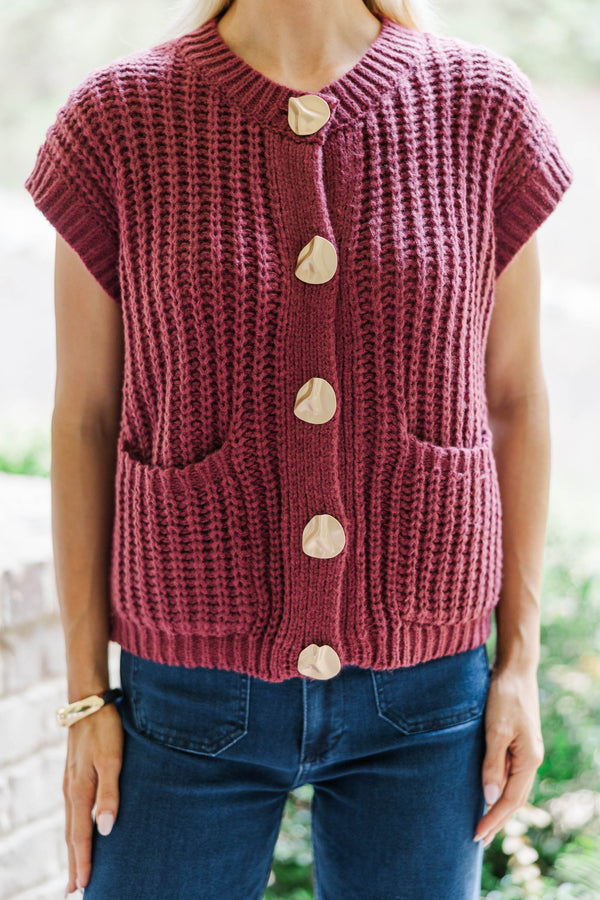 Her Own Time Burgundy Sweater
