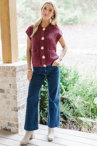 Her Own Time Burgundy Sweater