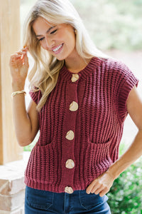 Her Own Time Burgundy Sweater