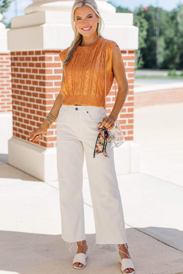 No Plans Needed Orange Sweater