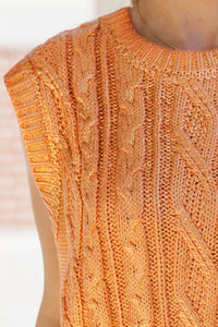 No Plans Needed Orange Sweater