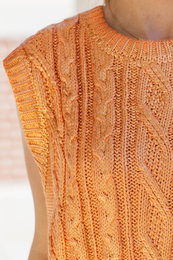 No Plans Needed Orange Sweater