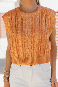 No Plans Needed Orange Sweater