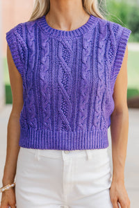 No Plans Needed Purple Sweater