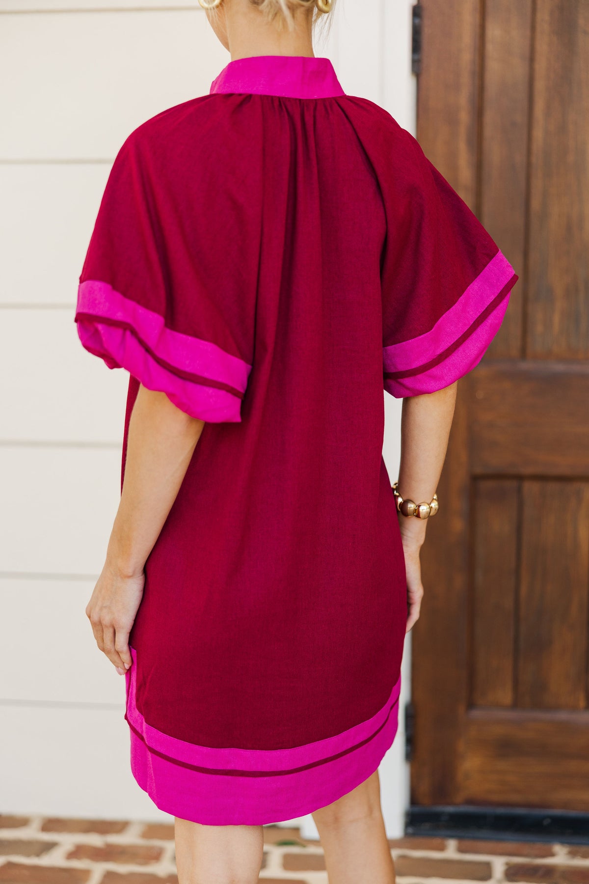 HER Burgundy Baby Doll Dress/Top
