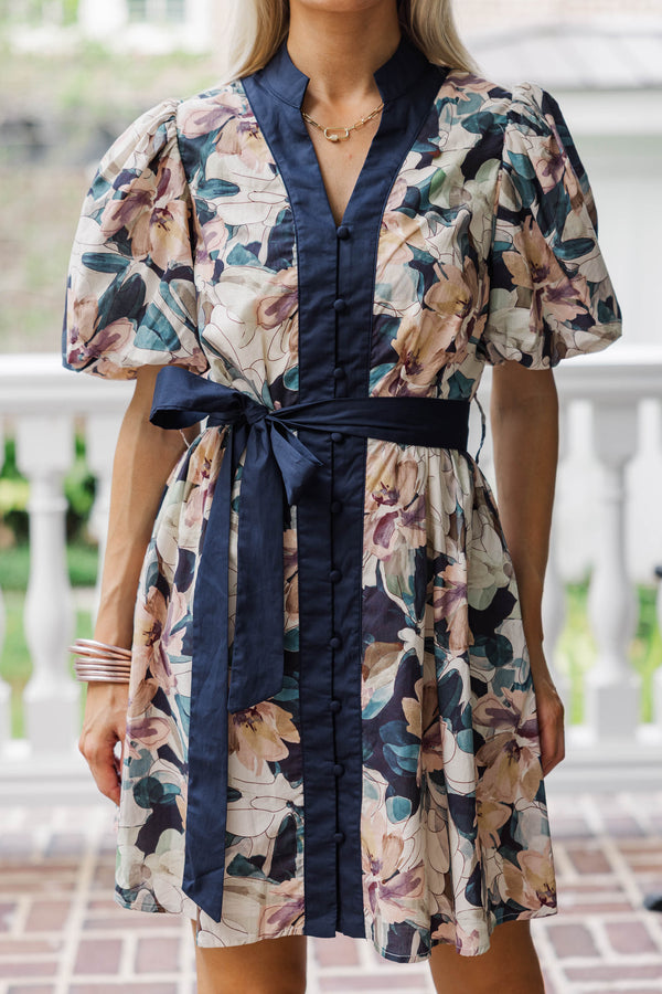 Keep It Cool Navy Floral Dress