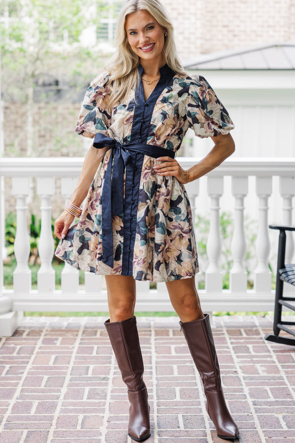 Keep It Cool Navy Floral Dress