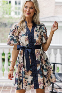 Keep It Cool Navy Floral Dress