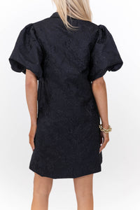 Ever After Hours Black Brocade Bow Shift Dress