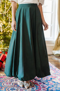 Pop Of Style Emerald Bubble Midi Skirt