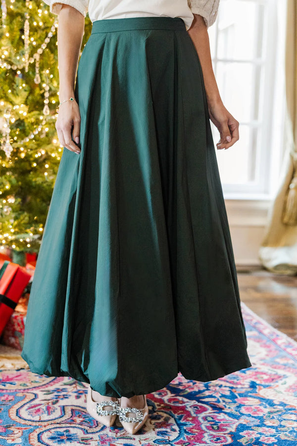 Pop Of Style Emerald Bubble Midi Skirt