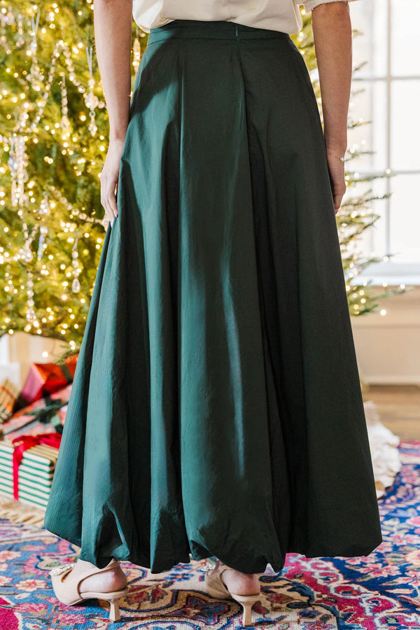 Pop Of Style Emerald Bubble Midi Skirt