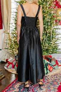 Chic On Repeat Black A-Line Midi Dress