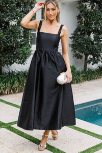 Chic On Repeat Black A-Line Midi Dress
