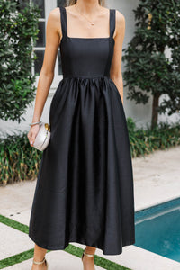 Chic On Repeat Black A-Line Midi Dress