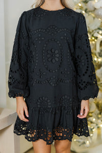 Always Elegant Black Eyelet Dress