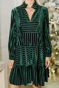 Always On My Mind Emerald Green Velvet Babydoll Dress