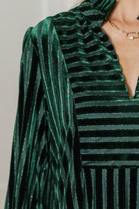 Always On My Mind Emerald Green Velvet Babydoll Dress