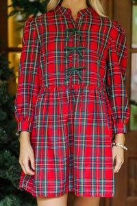 There's Always Hope Red Tartan Plaid Dress