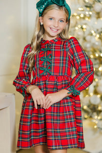 Girls: The Baileigh Red Tartan Plaid Dress