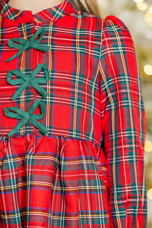Girls: The Baileigh Red Tartan Plaid Dress