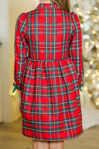Girls: The Baileigh Red Tartan Plaid Dress
