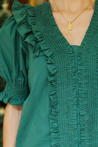 Going Out There Emerald Green Blouse