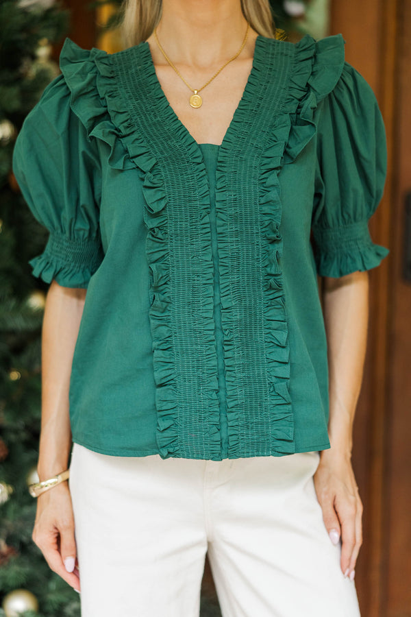 Going Out There Emerald Green Blouse