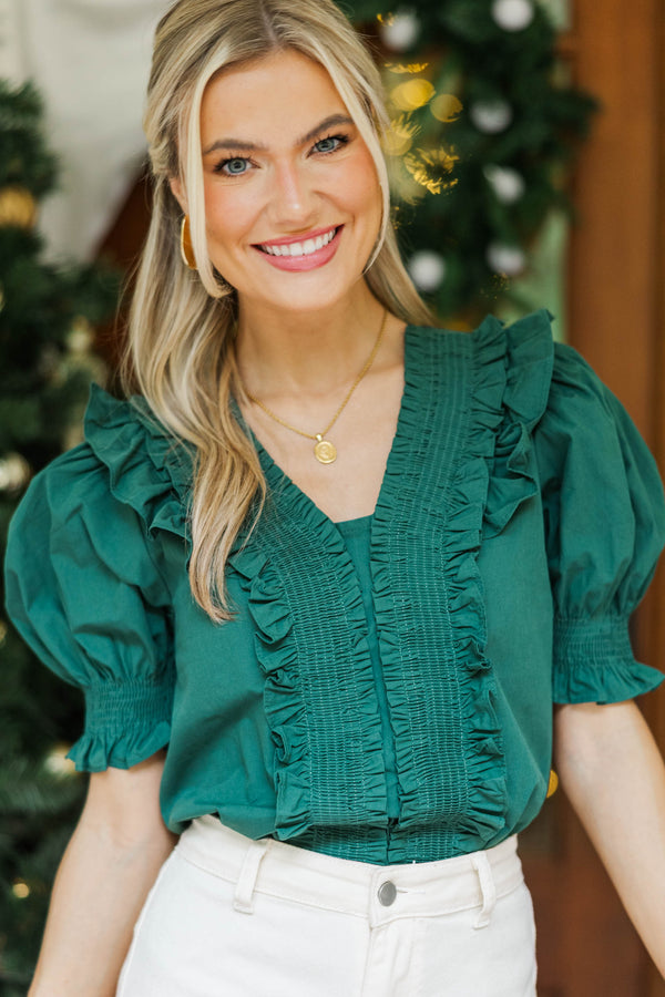 Going Out There Emerald Green Blouse
