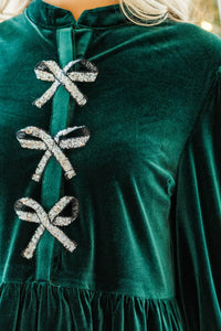 There's Always Hope Emerald Green Velvet Dress
