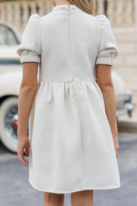 Girls: The Gwen Cream Embellished Tweed Dress