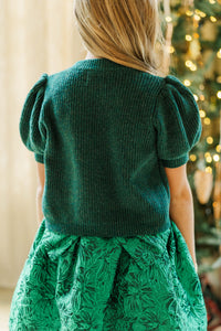 Girls: The Charlotte Emerald Green Bow Sweater