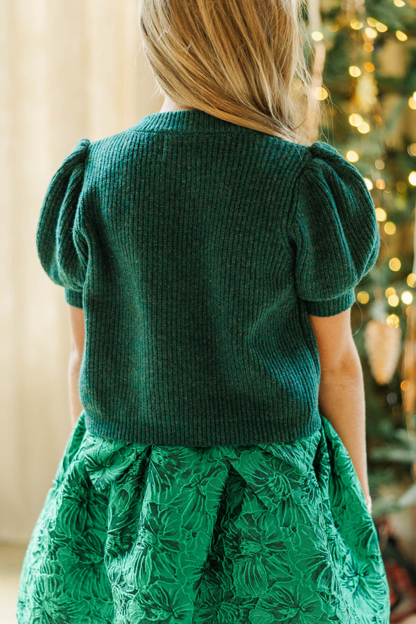 Girls: The Charlotte Emerald Green Bow Sweater