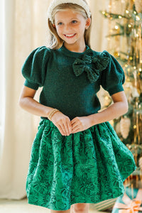 Girls: The Charlotte Emerald Green Bow Sweater