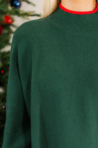 On The Line Emerald Green Mock Neck Sweater