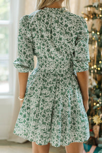 It's Alright Green Toile Dress