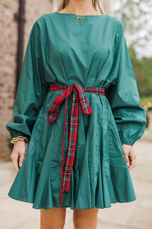 Stay Close Emerald Green Swing Dress