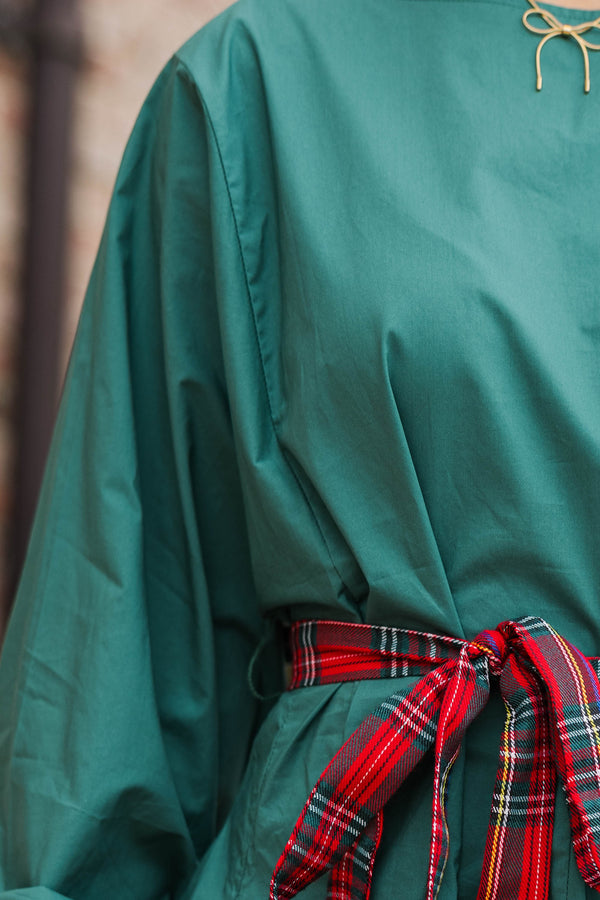 Stay Close Emerald Green Swing Dress