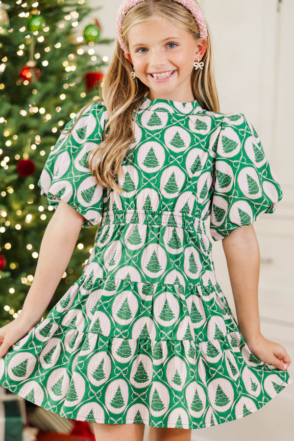 Girls: The Savannah Emerald Christmas Tree Novelty Dress
