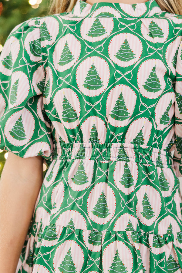 Girls: The Savannah Emerald Christmas Tree Novelty Dress