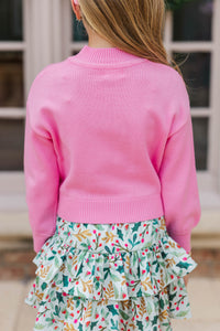 Girls: Nutcracker Fun Pink Embroidered Sweater