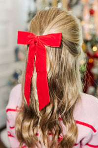 Girls: Pretty in Velvet Red Bow