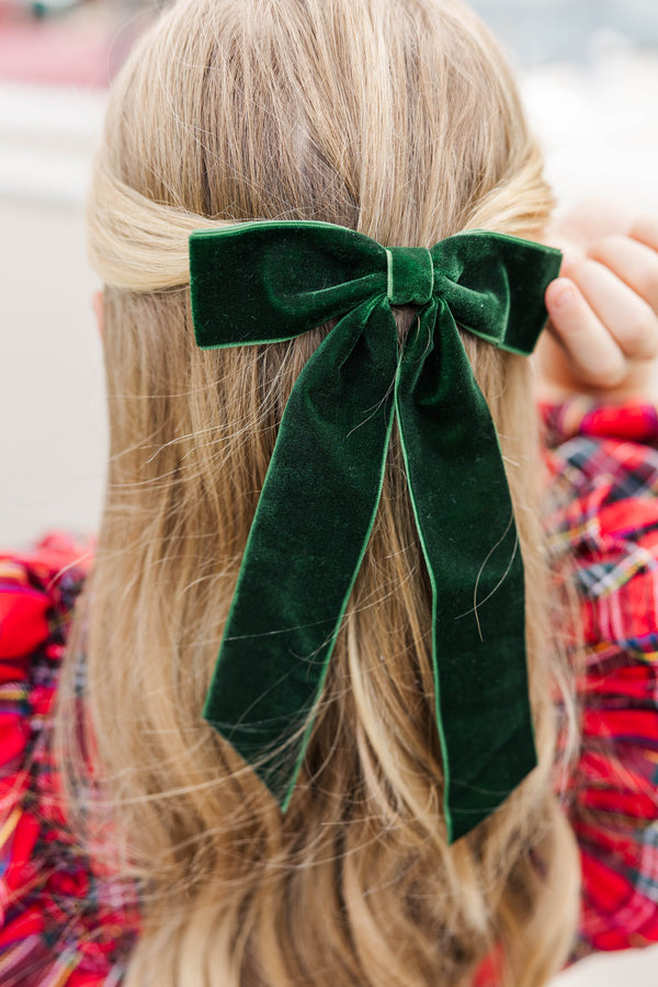 Girls: Velvet Dreams Emerald Bow